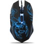 ESPERANZA MOUSE WIRED, BRAIDED CABLE, 800 / 1200 / 1600 / 2400DPI, 6 BUTTONS, USB 2.0, RIGHT HANDED, BLACK / BLUE WITH DESIGN, BLUE LED BACKLIGHT