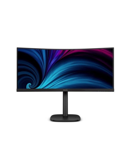 PHILIPS MONITOR 34'', BUSINESS, VA, CURVED, WQHD, 3440 X 1440, 60Hz, 4MS, POWER DELIVERY 90W, SPEAKERS, 300CD/M2, TILT, HEIGHT ADJUSTABLE, SWIVEL, LAN, HDMI X 1, DISPLAY PORT, USB-C, 5YW, BLACK