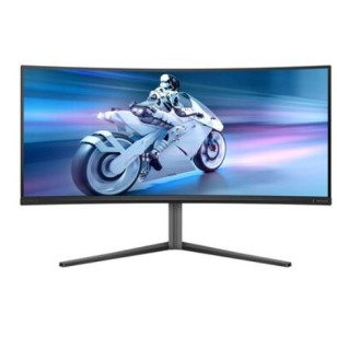 PHILIPS MONITOR 34'', EVNIA, GAMING, CURVED, CUR QD OLED, G, 3440x1440, 175 Hz, 0.03 MS, 32:9, G-SYNC, AMD FREESYNC-PREMIUM PRO, SPEAKERS, HEIGHT ADJUSTABLE, SWIVEL, TILT, HDMI X 2, DP X 1, USB HUB, DARK SLATE, 3YW