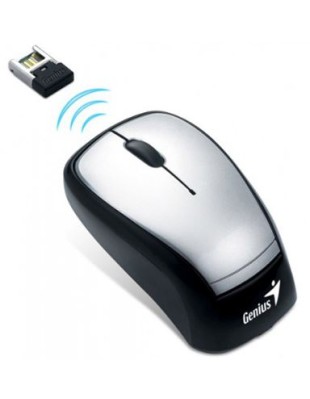GENIUS MOUSE WIRELESS MINI NAVIGATOR 905, 2.4GHz, 3-BUTTONS, 1600DPI, BLUEEYE, STICK-N-GO, USB PICO RECEIVER, SILVER