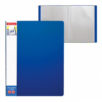 ERICHKRAUSE DISPLAY BOOK + SPINE POCKET CLASSIC 40 POCKETS A4 BLUE 46085 ERICHKRAUSE DISPLAY BOOK + SPINE POCKET CLASSIC 40 POCKETS A4 BLUE 46085