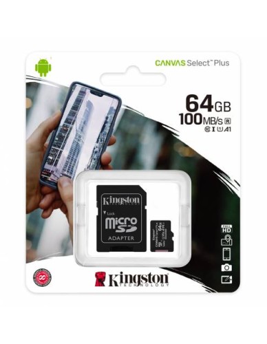 KINGSTON MicroSDHC Canvas Select Plus 64GB Memory Card + Adapter SDCS2/64GB