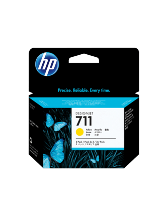HP INK CARTRIDGE 711 YELLOW VALUE PACK X 3 CZ136A