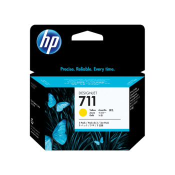HP INK CARTRIDGE 711 YELLOW VALUE PACK X 3 CZ136A