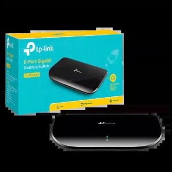 TP-LINK SWITCH 8PORTS GIGABIT LAN PORTS, UNMANAGED, PLASTIC CASE, DESKTOP, UK PLUG, BLACK