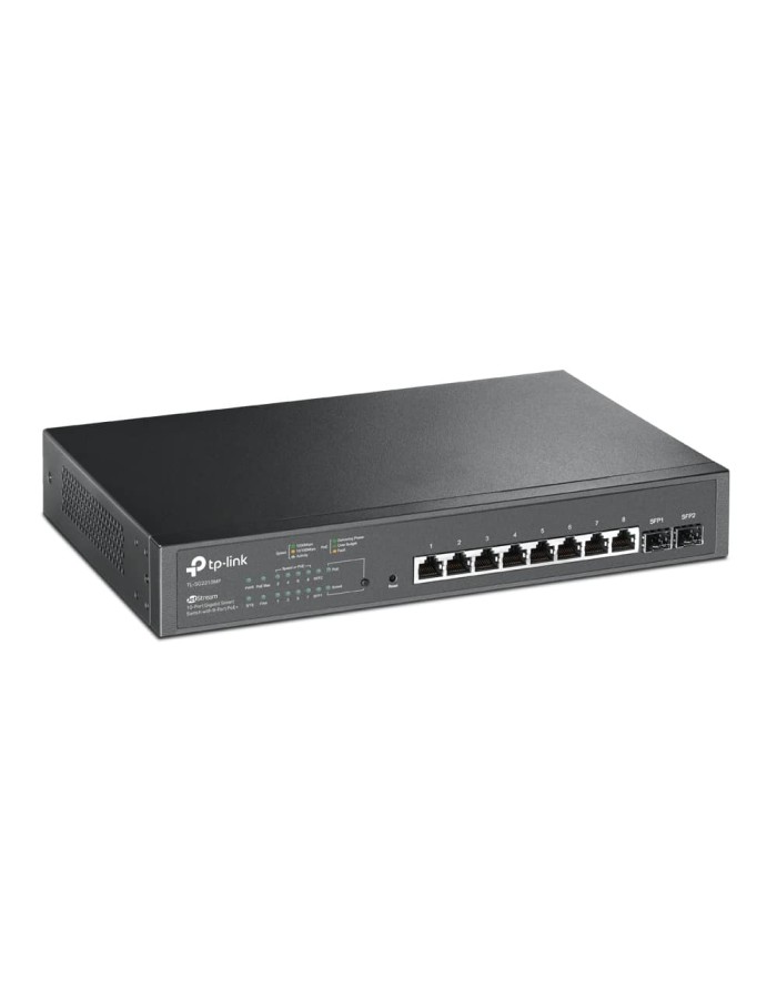 TP-LINK SWITCH 10PORTS GIGABIT LAN PORTS PoE+, 2 SFP PORTS, 150W, SMART MANAGED, QOS, L2-L2+, VLAN, DESKTOP STEEL CASE, UK PLUG TP-LINK SWITCH 10PORTS GIGABIT LAN PORTS PoE+, 2 SFP PORTS, 150W, SMART MANAGED, QOS, L2-L2+, VLAN, DESKTOP STEEL CASE, UK PLUG