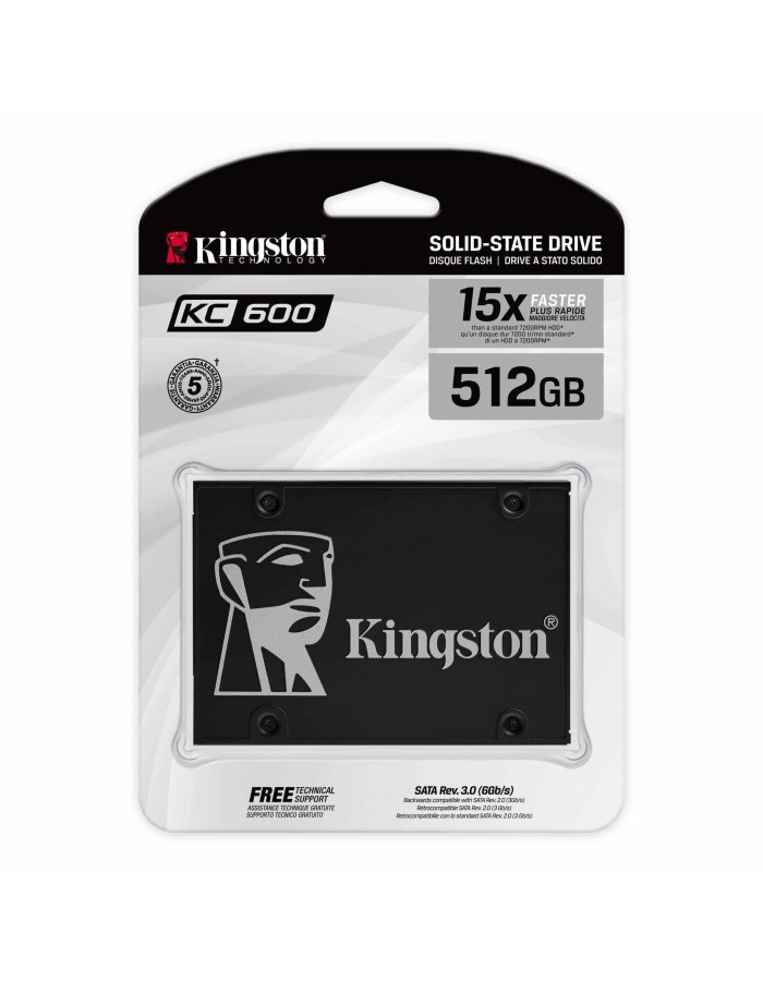 KINGSTON KC600/SOLID STATE DRIVE/ENCRYPTED/512 GB INTERNAL 2.5" SATA 6GB/S 256-BIT