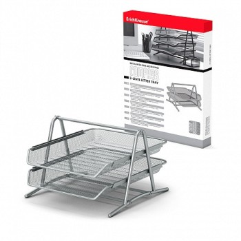 ERICHKRAUSE TELLENO 2-TIER LETTER TRAY SILVER 22512