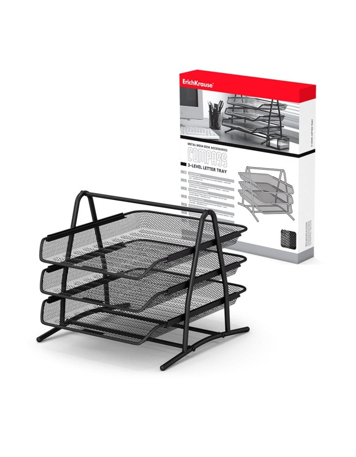 ERICHKRAUSE TELLENO 3-TIER LETTER TRAY BLACK 22513