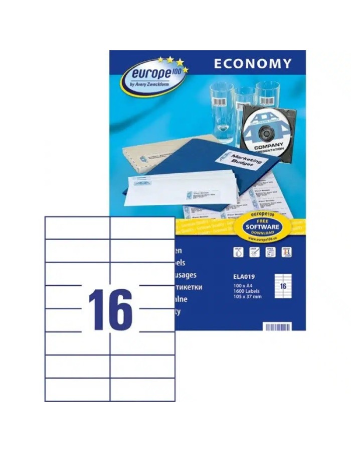 ECONOMY/AVERY LABELS 105X37MM ELA019