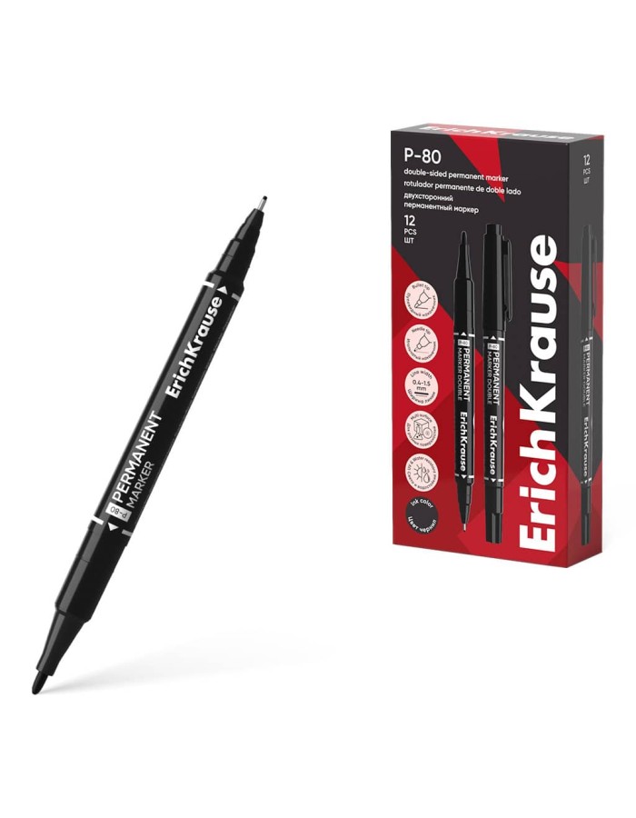 ERICHKRAUSE DOUBLE-SIDED PERMANENT MARKER P-80 RED 48185 ERICHKRAUSE DOUBLE-SIDED PERMANENT MARKER P-80 RED 48185