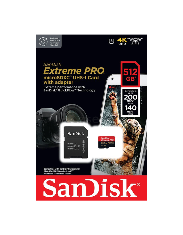 SANDISK Extreme Pro microSDXC 512GB  SDSQXCD-512G-GN6MA