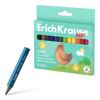 ERICHKRAUSE TRIANGULAR BABY JUMBO 12 COLOR PENCILS 61779