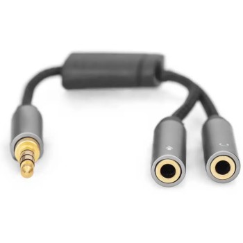 DIGITUS AUDIO HEADSET SPLITTER 3.5MM TO 2x3.5MM ALUMINIUM HOUSING DB-510320-002-S DIGITUS AUDIO HEADSET SPLITTER 3.5MM TO 2x3.5MM ALUMINIUM HOUSING DB-510320-002-S