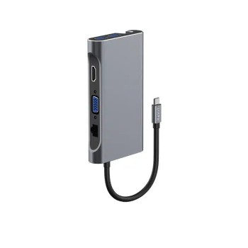 HAVIT TYPE-C+ HDMI 4K +VGA HD1080 +RJ45 +3 USB 3.1 +PD 100W HB4001 HAVIT TYPE-C+ HDMI 4K +VGA HD1080 +RJ45 +3 USB 3.1 +PD 100W HB4001
