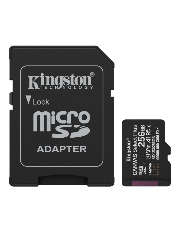 KINGSTON MicroSDXC Canvas Select Plus 256GB Memory Card + Adapter SDCS3/256GB