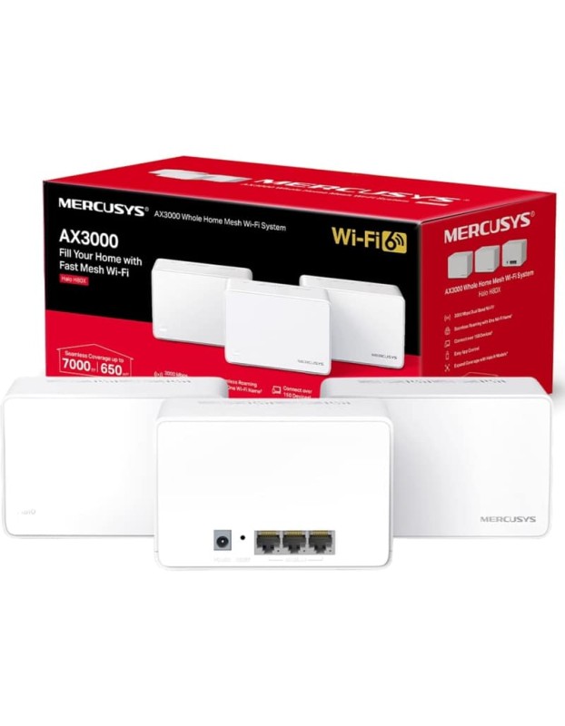 Mercusys HALO H80X(3-pack) AX3000 Whole Home Mesh Wi-Fi 6 System