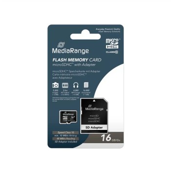 MEDIARANGE Micro SDHC Class 10 With SD Adaptor 16GB  MR958