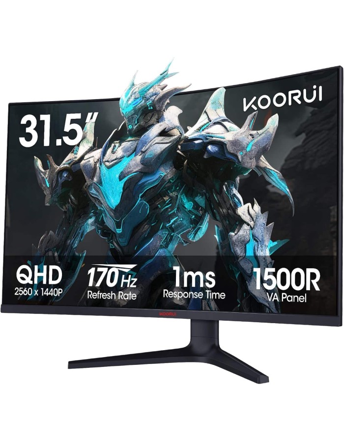 KOORUI GAMING CURVED (1500R)  MONITOR 32"  QHD 170Hz 1MS ULTRAWIDE HDMI/DP  3YW 1000:1 CONTRAST  G3221SC