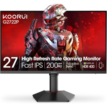 KOORUI GAMING MONITOR 27"  QHD 2K IPS  200Hz HEIGHT ADJUSTABLE 1MS 2X HDMI &amp; DP  3YW  G2722P