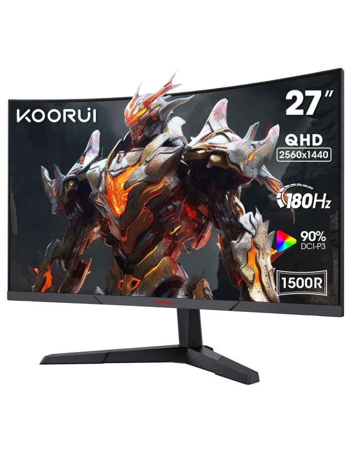 KOORUI GAMING CURVED (1500R)  MONITOR 27"  QHD VA 180Hz 1MS HDMIX 2 &amp; DP  1.4  3YW  27E6QCA