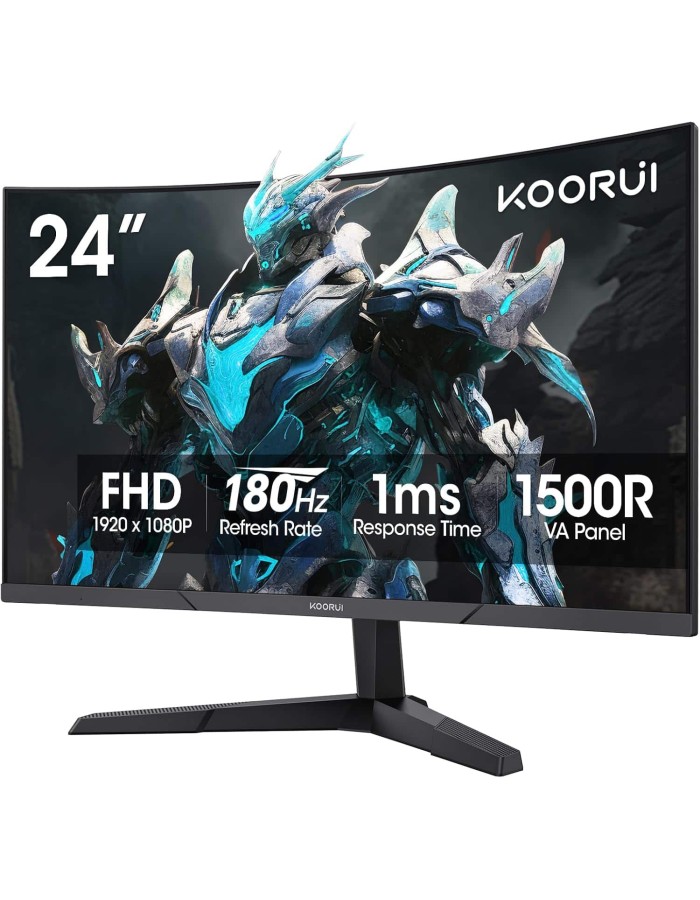 KOORUI GAMING CURVED (1500R)  MONITOR 23.8"  FHD VA 180Hz 1MS HDMI X 2 &amp; DP  3YW  24E6CA