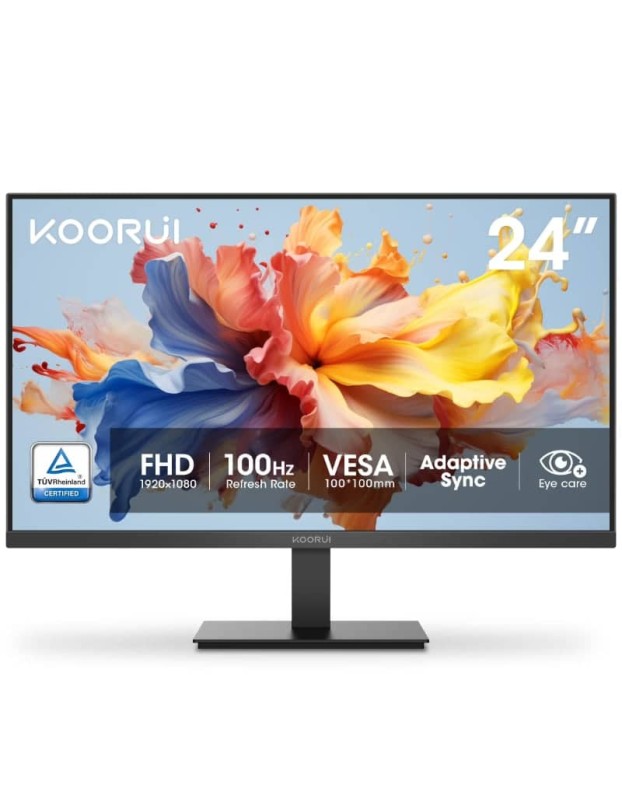 KOORUI MONITOR 23.8" FHD/VA/100Hz/ULTRA-THIN VGA/HDMI 3YW E2412F