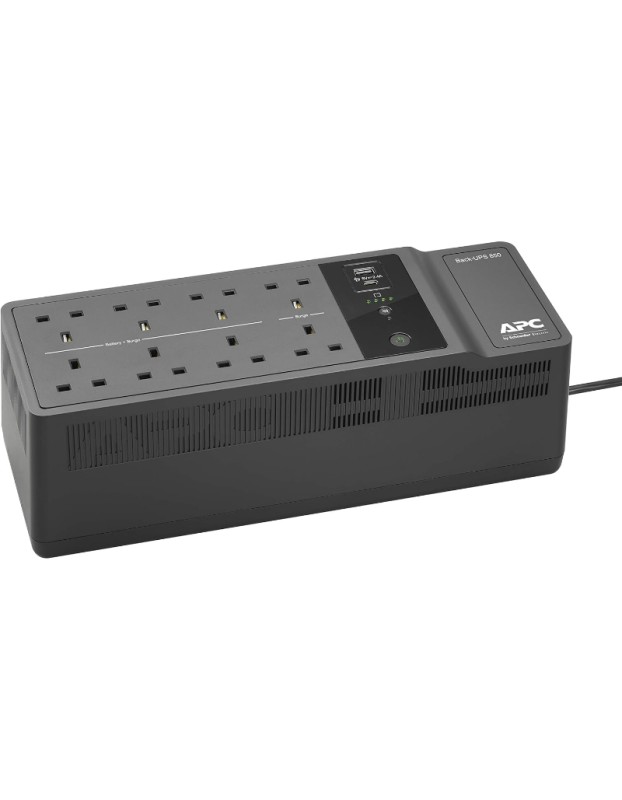 APC BACK-UPS LINE INTERRACTIVE 850VA 8 X UK SOCKETS + USB-A & USB-C 12V9AH BATTERY BE850G2-UK APC BACK-UPS LINE INTERRACTIVE 850VA 8 X UK SOCKETS + USB-A & USB-C 12V9AH BATTERY BE850G2-UK
