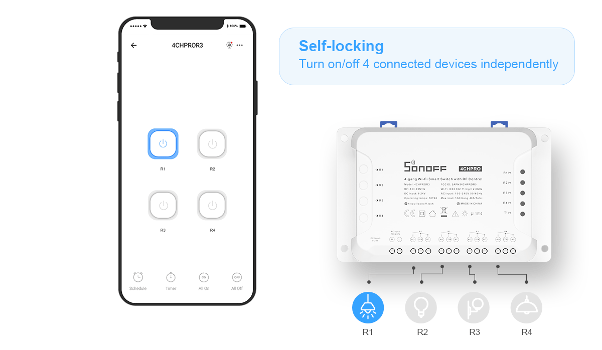 Sonoff 4CH Pro R3 WiFi Smart Switch Sonoff 4CH Pro R3 WiFi Smart Switch