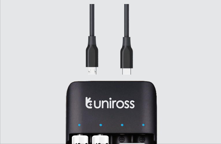 Uniross UCU004A USB Compact Multi Charger with 4x AA 2100 Batteries