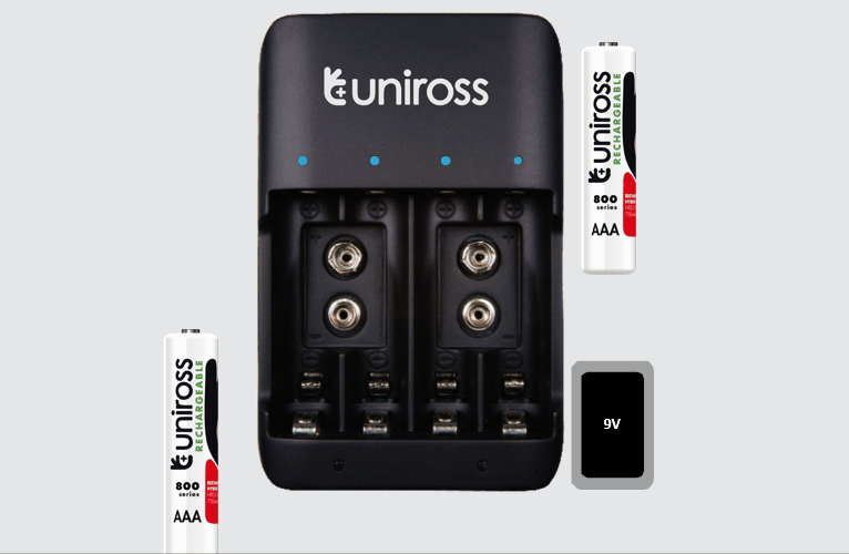 Uniross UCU004A USB Compact Multi Charger with 4x AA 2100 Batteries